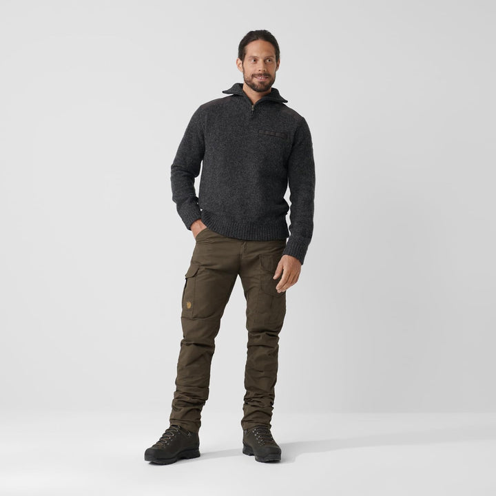 Fjallraven Herren Koster Sweater M Klassischer Pullover aus robuster Wolle L Dark Grey, L Dark Grey