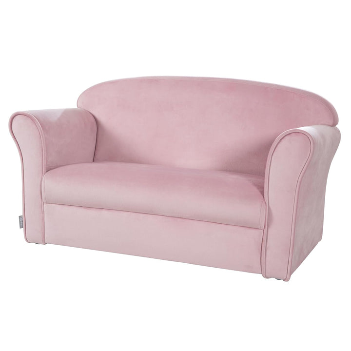 roba Kindersofa Lil Sofa mit Armlehnen für Mädchen und Jungen - Bequeme Kindercouch - Samtstoff rosa