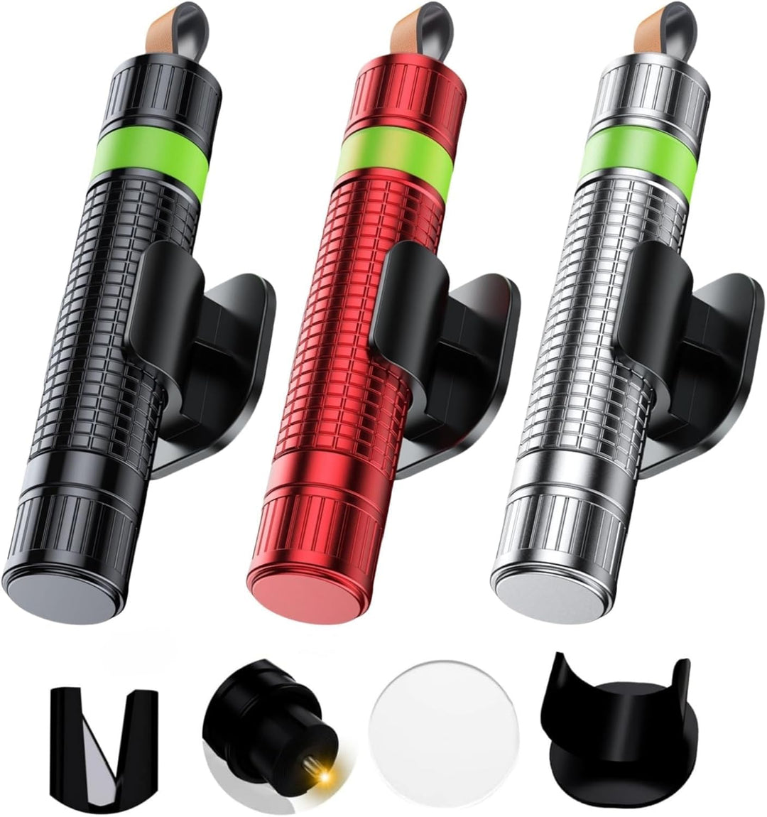 3er-Set 2-in-1-Gurtschneider Notfallhammer – Tragbarer Scheibenbrecher und Sicherheitsgurtschneider