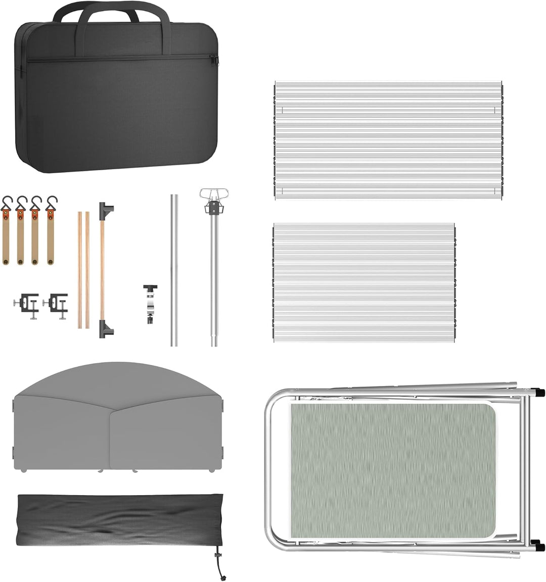 FIVMEN Campingküche Faltbar Camping Küche Campingschrank Aluminium mit 3 Arbeitsplatten, Schränkfach