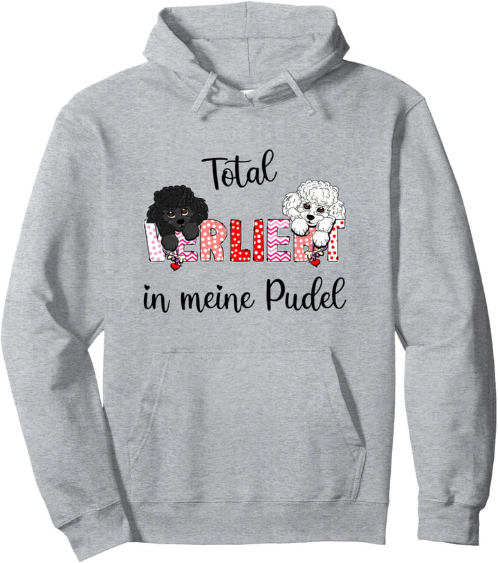 Verliebt in meine Pudel, Pudelmotiv im Comicstyle Pullover Hoodie