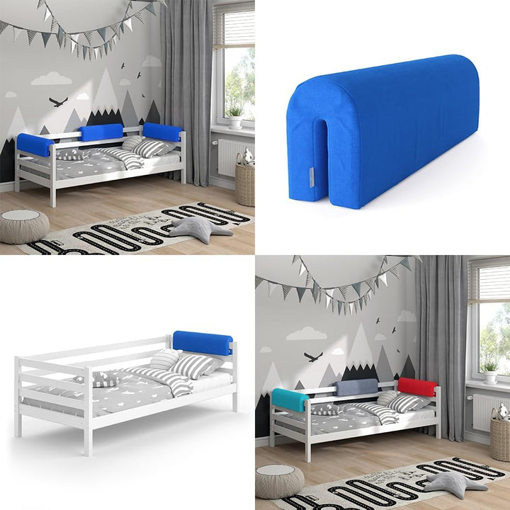 VitaliSpa Bettkantenschutz Bettumrandung Kinderbett Kantenschutz Babybett (Blau), Blau