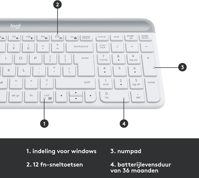 Logitech MK470 Slim Combo Kabelloses Tastatur-Maus-Set, 2.4 GHz Verbindung via Nano-USB-Empfänger, 1