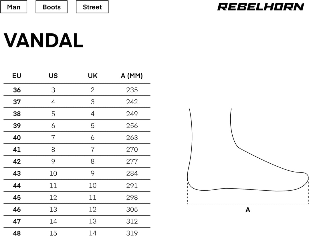 REBELHORN Vandal Motorradstiefel Herren und Damen | Perforiertes Leder | Knöchel, Zehen und Fersensc
