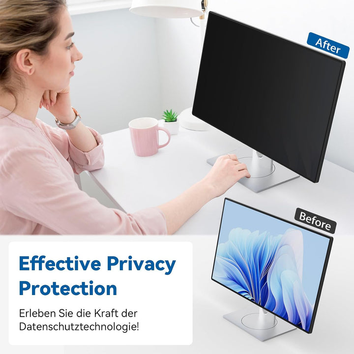 IPROKKO 2 Stück 27 Zoll Computer Sichtschutzfolie for 16:9 Monitor, Abnehmbarer Sichtschutz Anti Bla