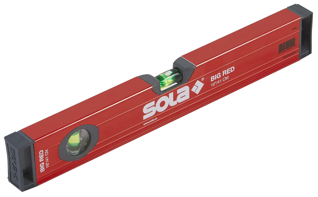 SOLA LSB16 Big Red Aluminum Box Balken Level with 2 60% Magnified Vials, 16 Inch 16-Inch Nicht magne