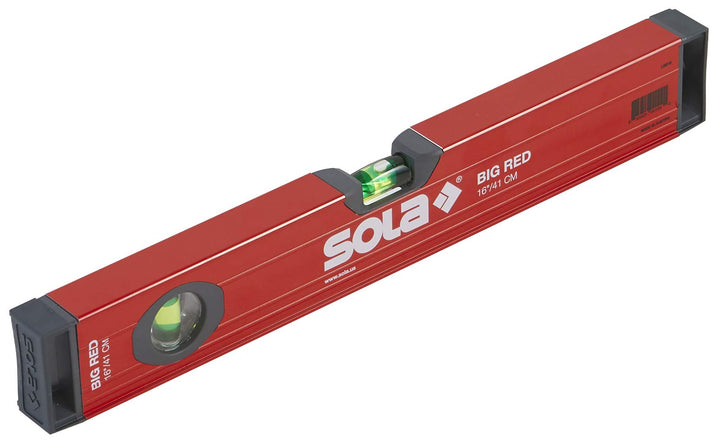 SOLA LSB16 Big Red Aluminum Box Balken Level with 2 60% Magnified Vials, 16 Inch 16-Inch Nicht magne