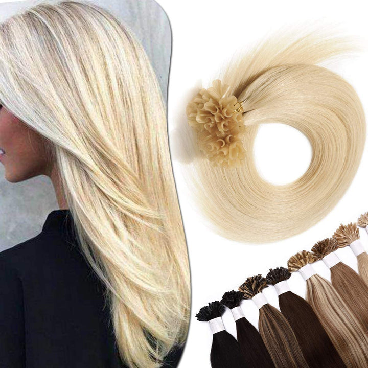 SEGO Bondings Extensions Echthaar 0.5g/Strähnen 100 Strähnen Haarverlängerung Keratin U-Tip Glue 100