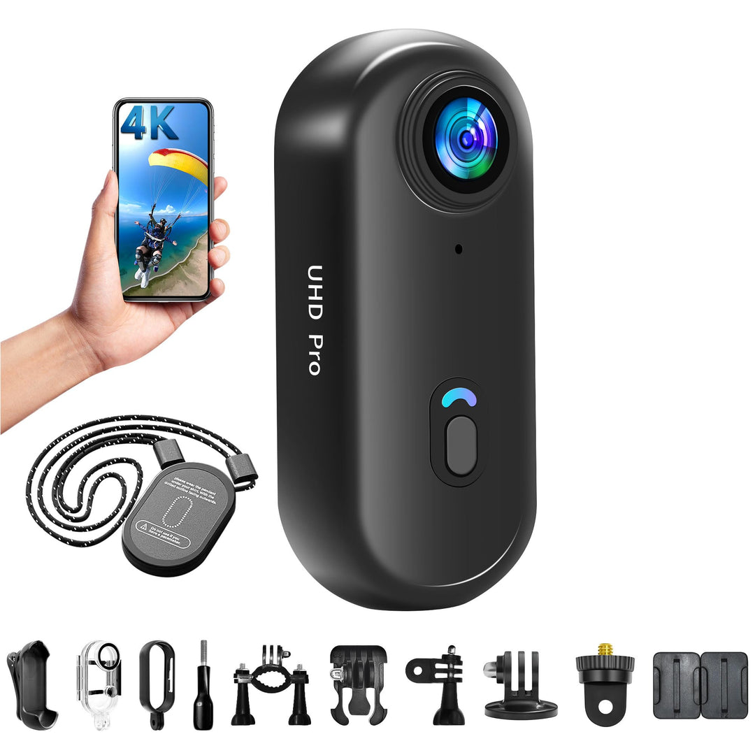 Mini Action Cam WiFi, 4K Bodycam Körperkamera, Unterwasserkamera