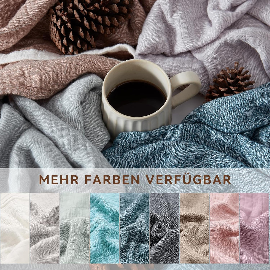 SE SOFTEXLY Musselin Decke 150 x 200 aus 100% Baumwolle, Weiche und Atmungsaktive Kuscheldecke, Leic