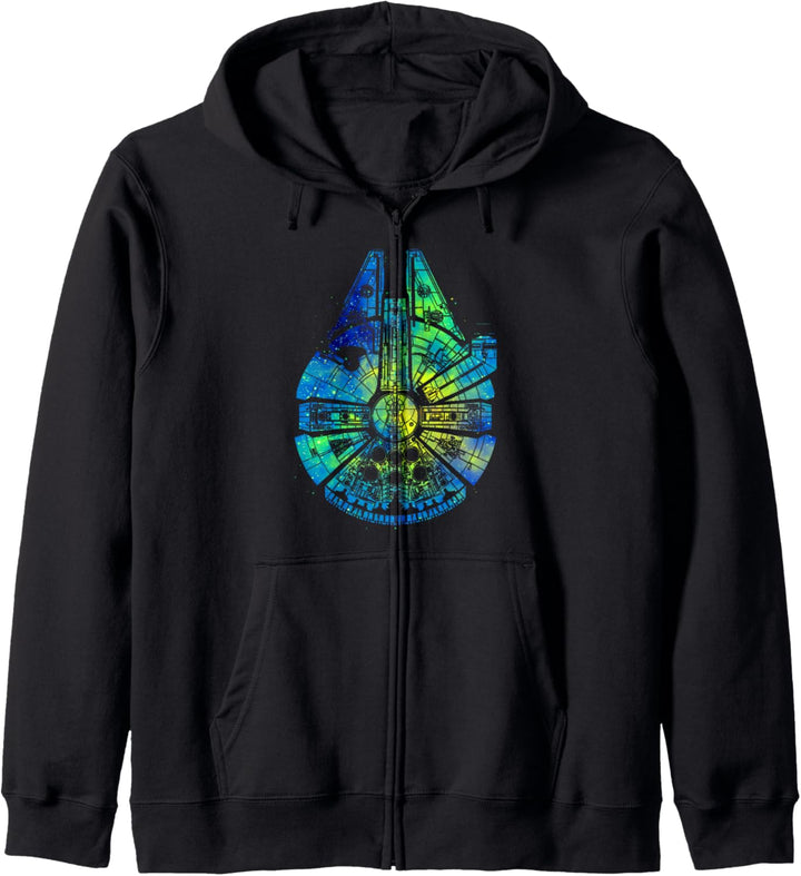 Star Wars Millennium Falcon Water Color Ink Splatter Kapuzenjacke