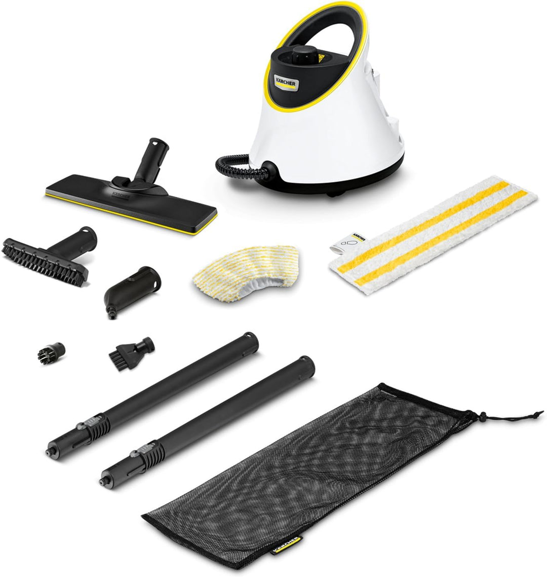 Kärcher Dampfreiniger SC 2 Deluxe, Flächenleistung: ca. 75m² & Powerdüsen-Set, Schwarz/Gelb 3,2 Bar