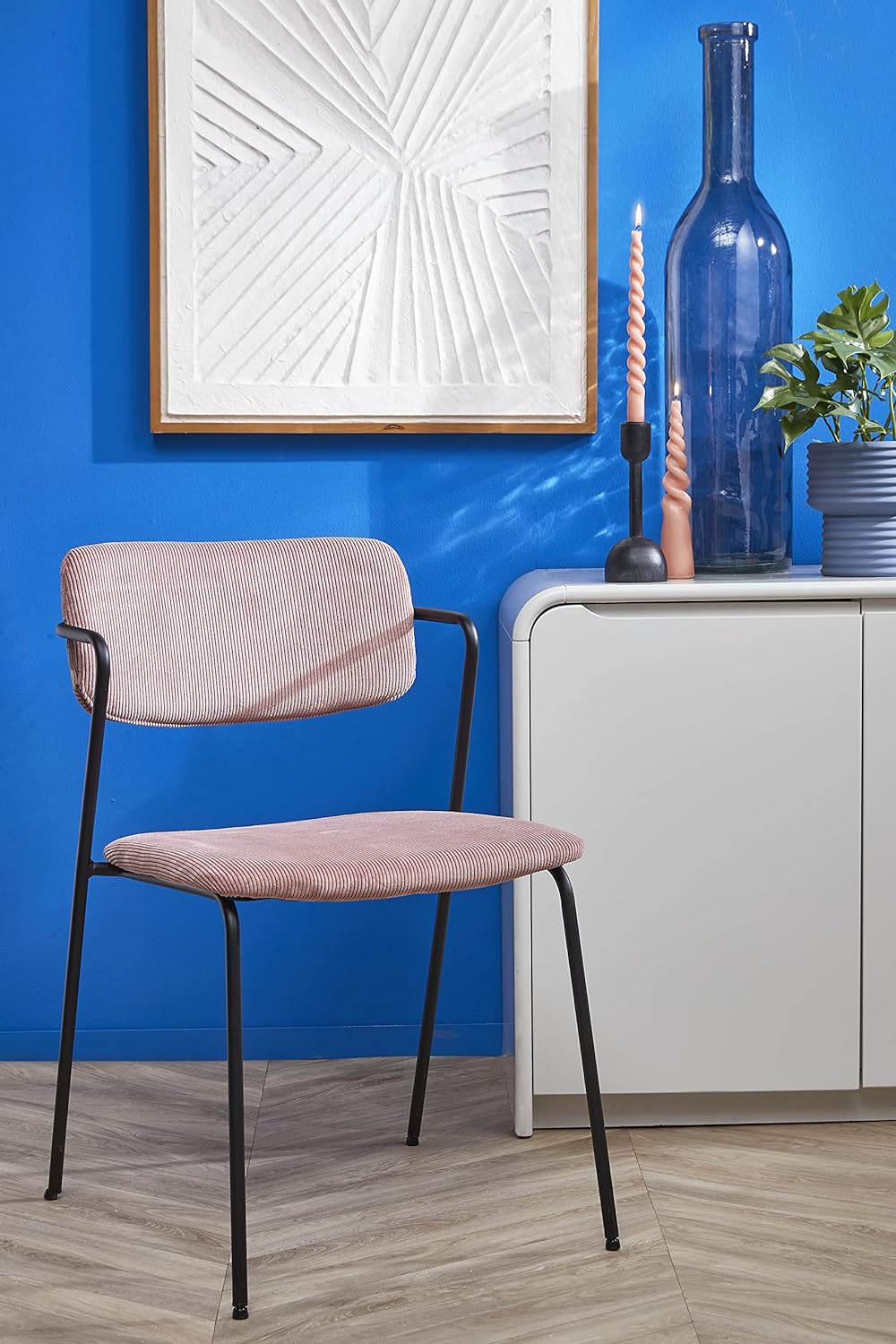 Mica decorations Rioja Glasflasche/Vase, Glas, blau, H. 75 cm D. 18 cm H. 75 cm D. 18 cm Blau, H. 75