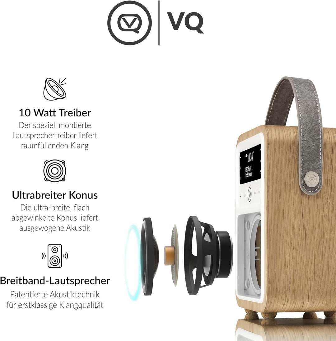 VQ VQ-MONTY-OK Monty Radio w/Bluetooth Eiche Wooden Eiche, Wooden Eiche