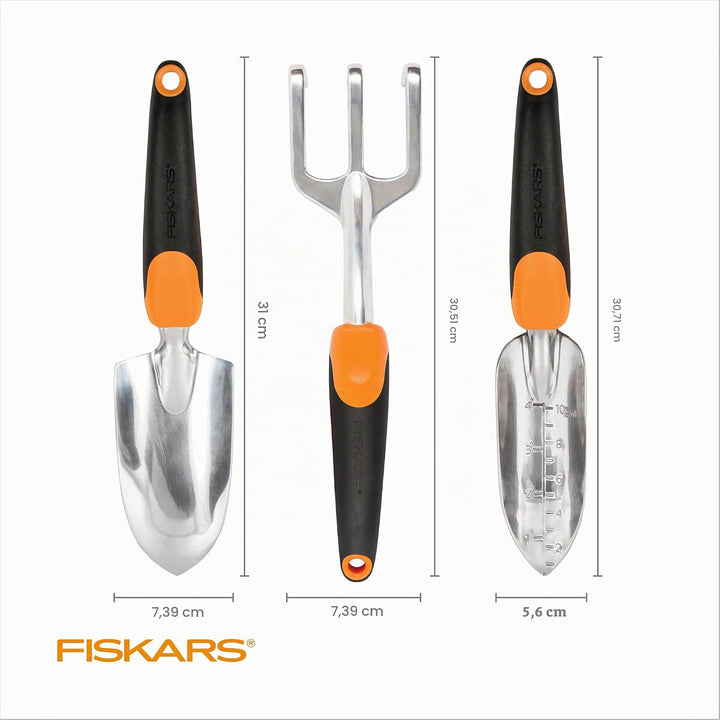 Fiskars Ergo Gartenwerkzeug-Set Recyclable Package schwarz/orange, Recyclable Package
