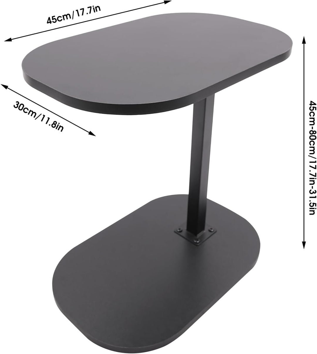 TTISJHK C-förmiger Beistelltisch höhenverstellbar 45–80cm, drehbare &amp; neigbare Tischplatte, Sofatisc