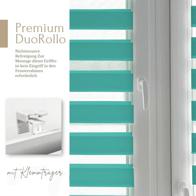 Home-Vision® DuoRollo Klemmfix, Doppelrollo ohne Bohren mit Klämmträgern, Rollos für Fenster und Tür