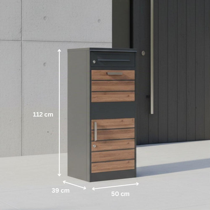 RS Trade Paketbriefkasten XXL mit Paketfach – Freistehende Paketbox für draussen, Abschliessbarer Br