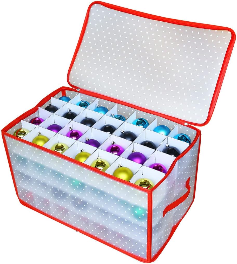 Spetebo XL Aufbewahrungsbox für Christbaumkugeln - für 112 Kugeln - Sortierbox Kiste für Weihnachtss