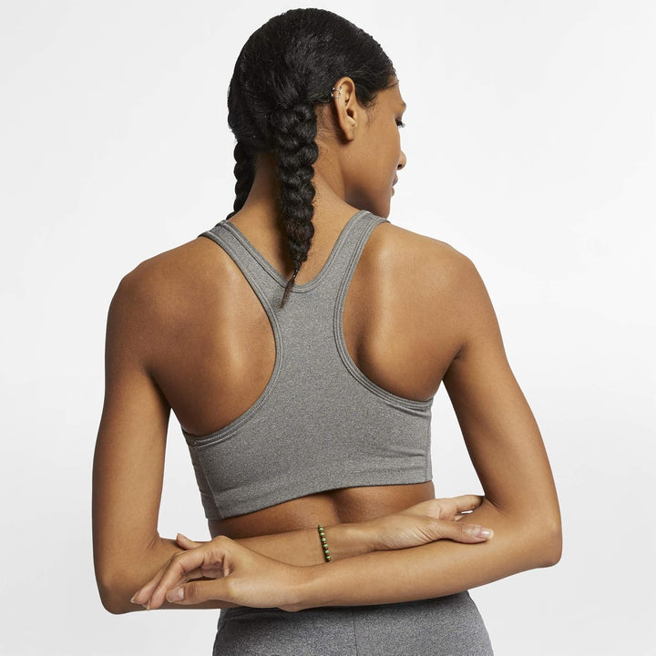 Nike Damen Classic Swoosh Sport,Bh mit Mittlerem Halt S Grau (Carbon Heather/Anthracite/Black), S Gr
