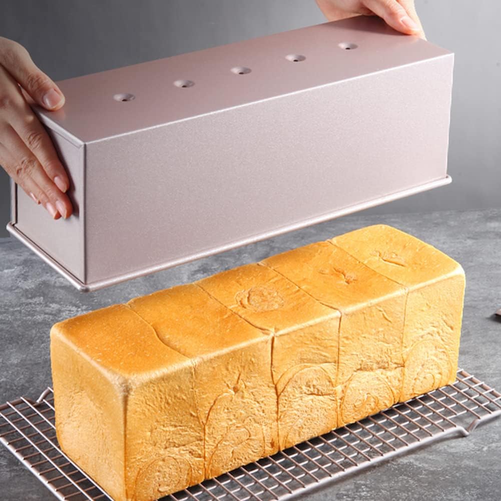 CANDeal Für 1200g Teig Toast Brot Backform Gebäck Kuchen Brotbackform Mold Backform mit Deckel, 1200