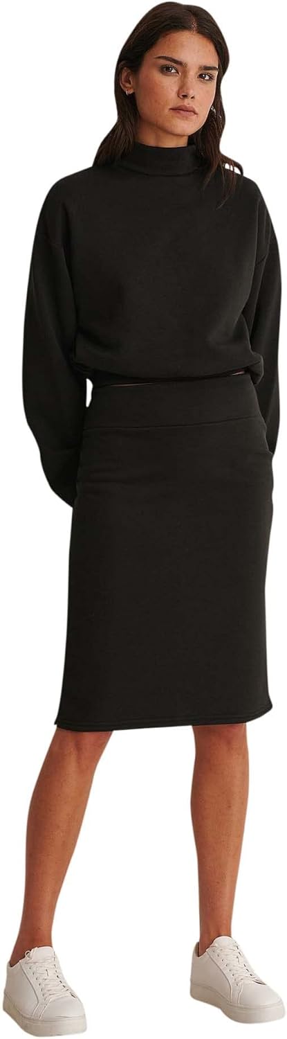 NA-KD Damen Balloon Sleeve Sweater Pullover M Schwarz, M Schwarz