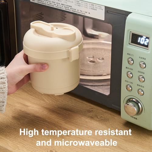 Irishom Microwave Rice Cooker Makes, Mini Reiskocher für Sushi Reis, Mikrowellen Reiskocher mit Deck