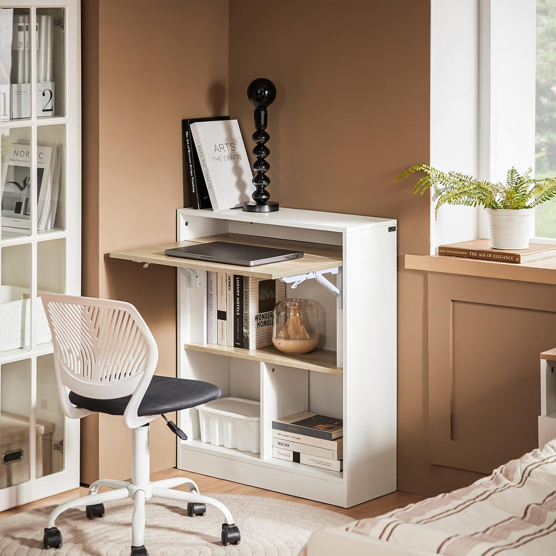 SoBuy Klapptisch mit angebautem Schrank Klappbarer Tisch mit Schrank Faltbarer Tisch Schreibtischsch