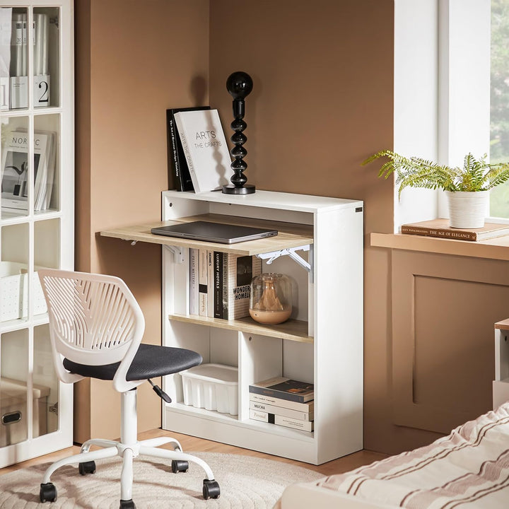 SoBuy Klapptisch mit angebautem Schrank Klappbarer Tisch mit Schrank Faltbarer Tisch Schreibtischsch