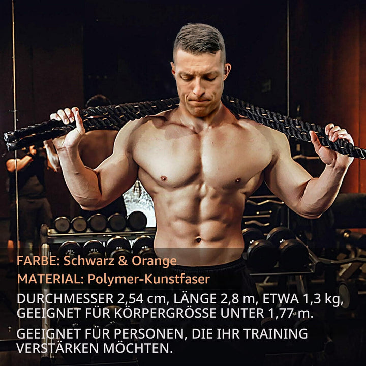 Schweres Springseil für Fitness, 0,9 kg/1,4 kg/2,3 kg, gewichtetes Springseil, Erwachsene, Männer/Fr