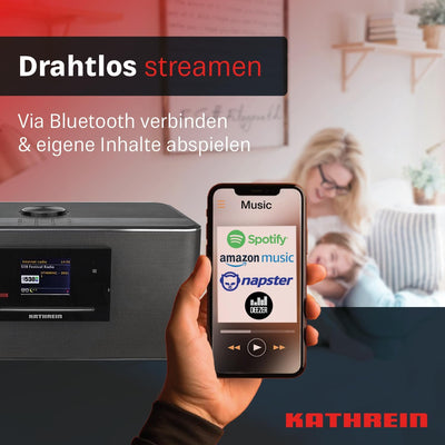 Kathrein DAB Plus Radio I Internet Radio mit CD-Player I Digitalradio DAB+ u. UKW I WLAN Radio mit B