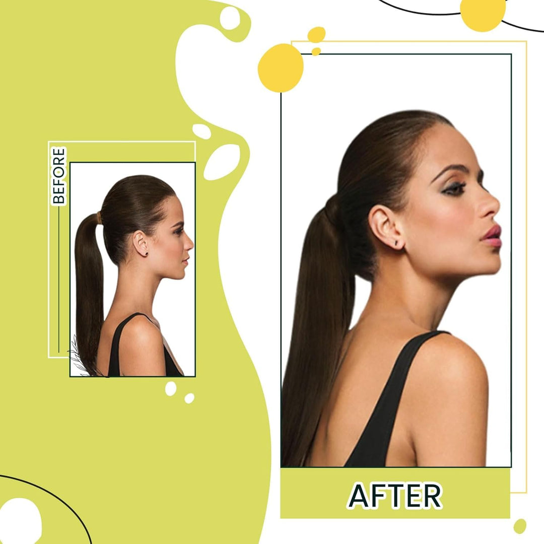 RUNATURE Zopf Extensions Echthaar Lang Schokoladenbraun Remy Echthaar Zopf Extensions Braun Clip in