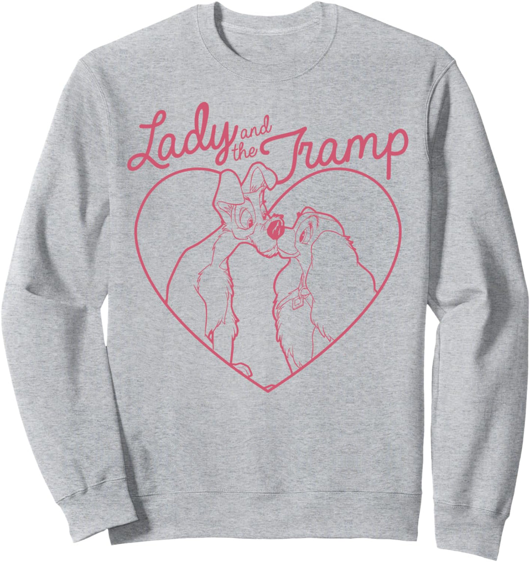 Disney Lady And The Tramp Heart Outline Portrait Sweatshirt