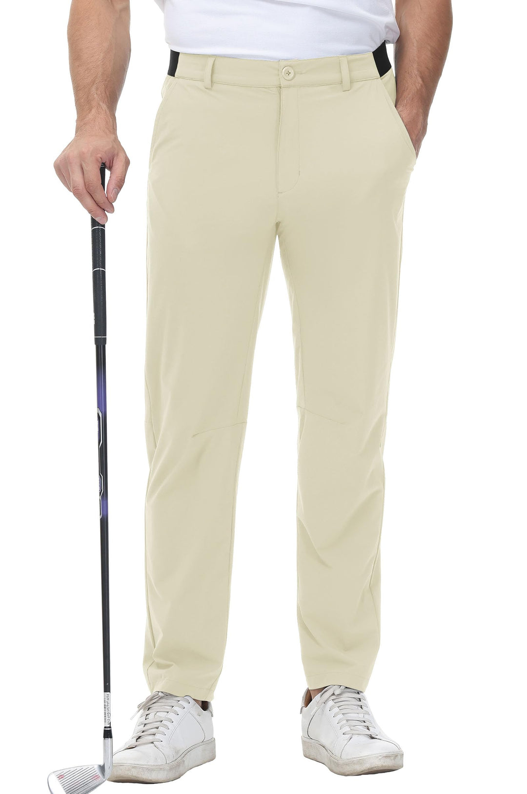 YSENTO Herren Golf Stretchhose Slim-Fit Leichte Elastische Taille Casual Sporthose Golfhose Lang mit
