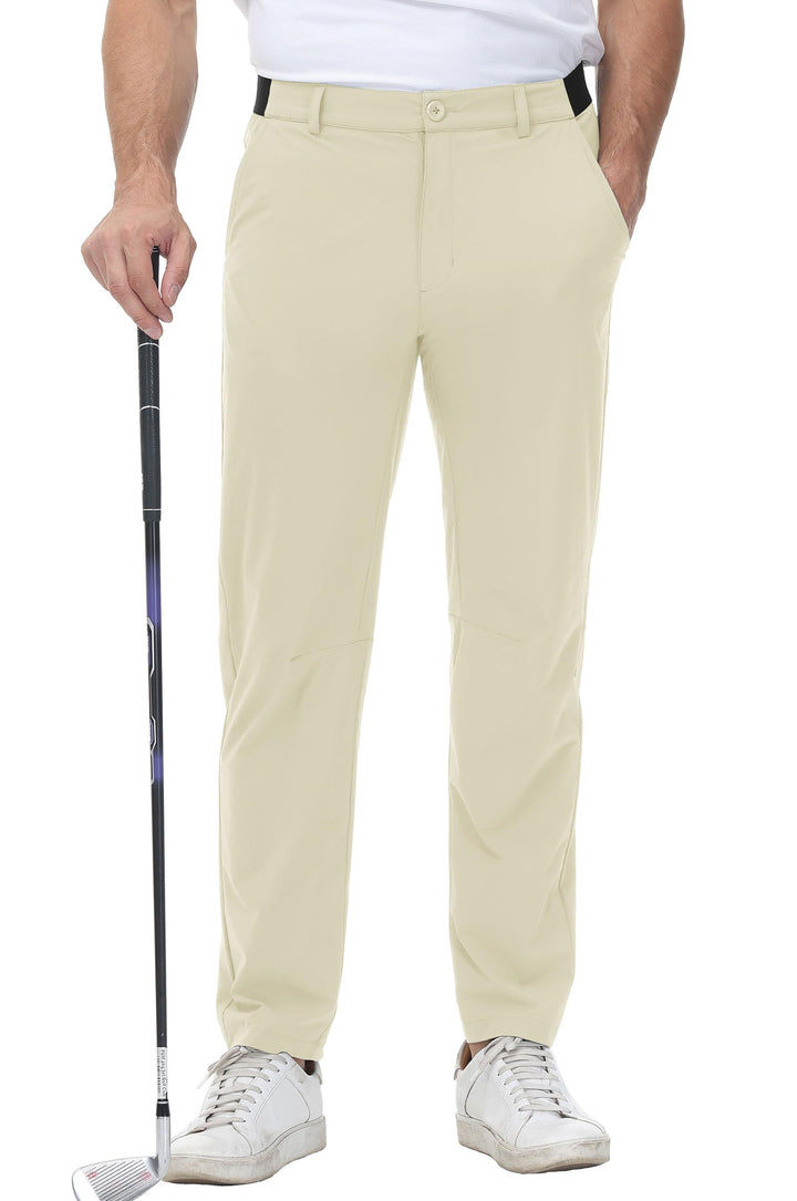 YSENTO Herren Golf Stretchhose Slim-Fit Leichte Elastische Taille Casual Sporthose Golfhose Lang mit
