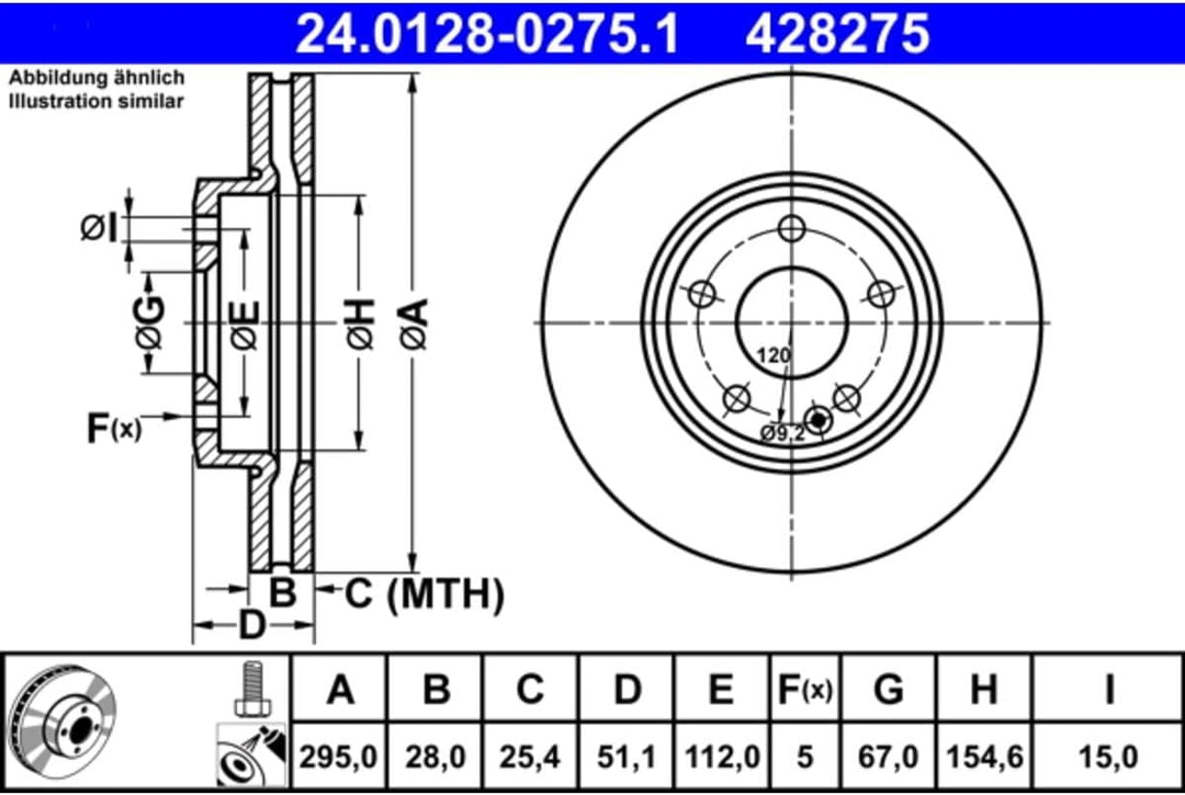 ATE 24012802751 Bremsscheibe