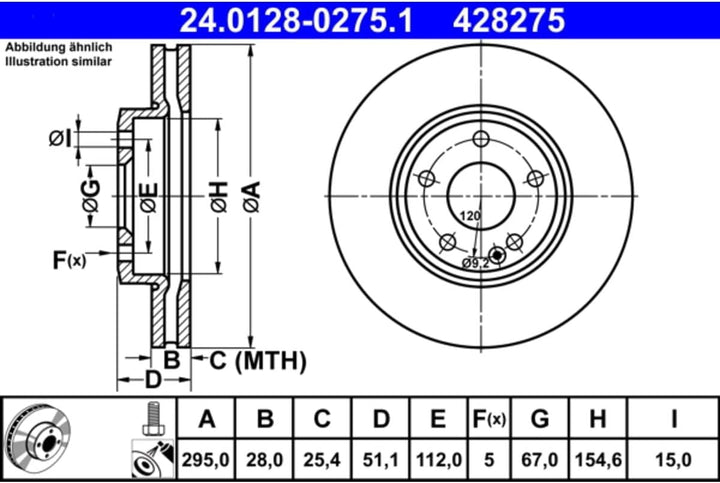 ATE 24012802751 Bremsscheibe