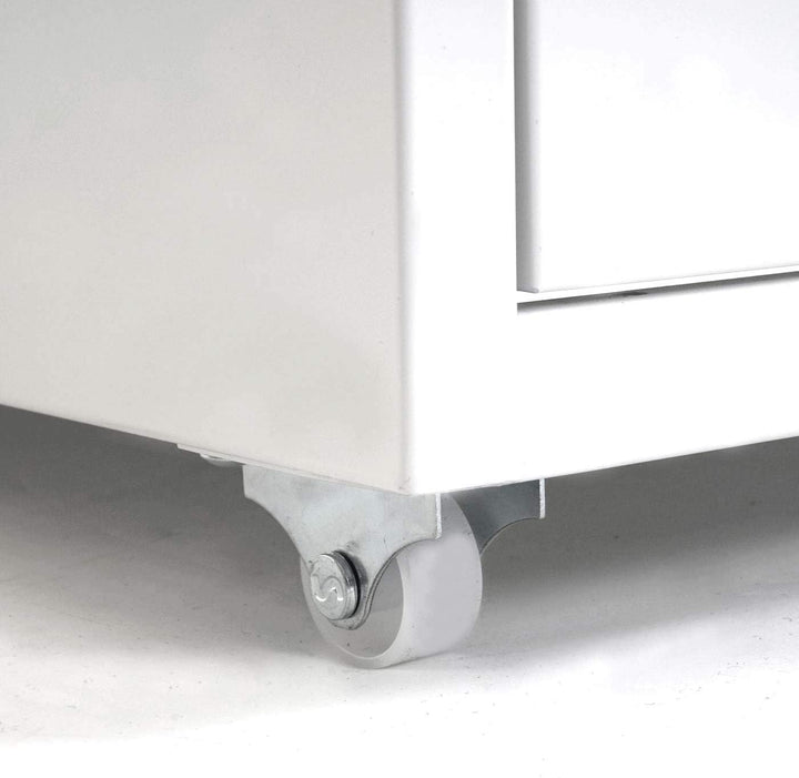 Mendler Rollcontainer Boston T851, Schubladenschrank Stahlschrank, 110x28x41cm 10 Schubladen - weiss