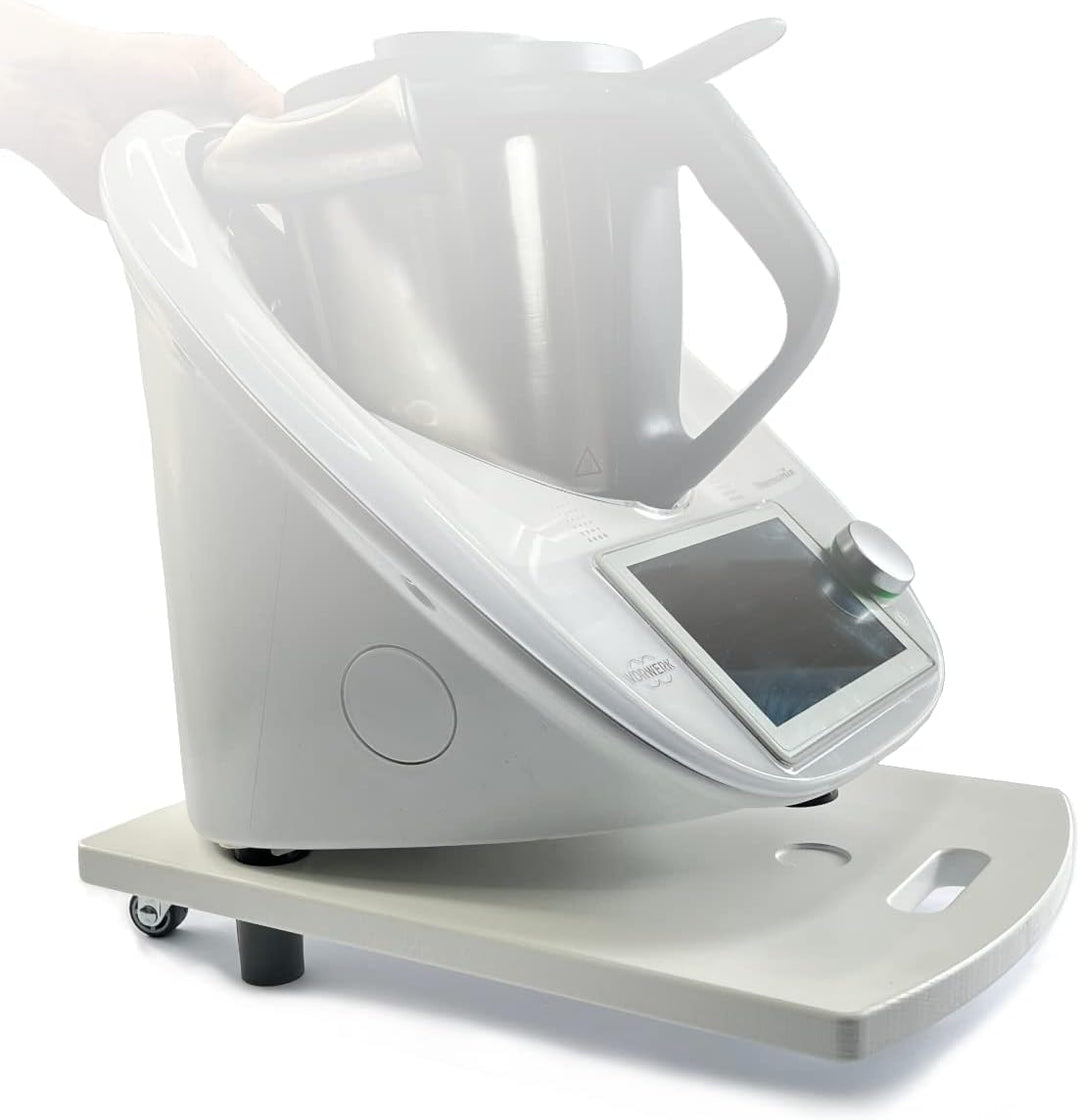 Gleitbrett für den Thermomix TM5 TM6 Rollbrett Slider müheloses Verschieben & sicherer Stand (Weiss