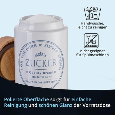 mehl zucker salz aufbewahrung set vorratsdosen khg behälter Kapazität je 1 Liter Küchen Aufbewahrung