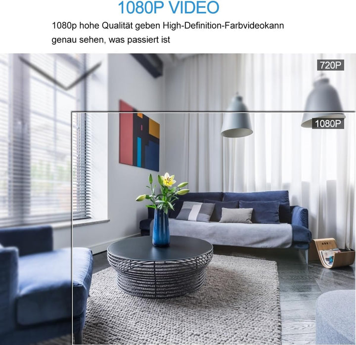 Mini Überwachungskameras 1080P USB Mini Kamera Ohne WLAN | Sicherheitskamera Videorekorder mit Beweg