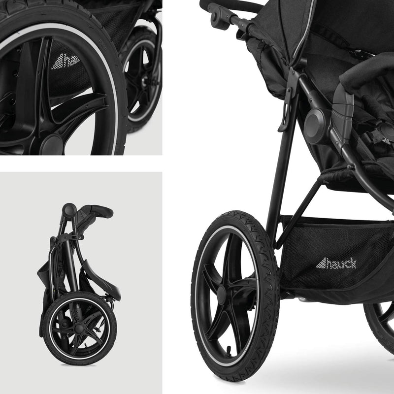 Hauck Kinder Buggy Runner 2, Grosse Luftreifen 3 Rad, Bis 25 kg, mit Liegefunktion und Netzfenster,