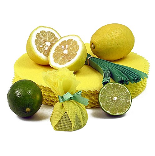 Spiceworld das original lemon wraps serviertuch, gelb mit grüner krawatte, 100 stück