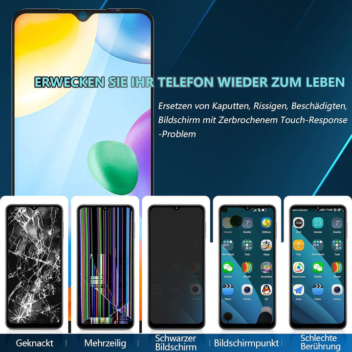 RongZy LCD Display für Xiaomi Redmi 10c 220333QBI 220333QAG Touchscreen und LCD Bildschirmersatz mit