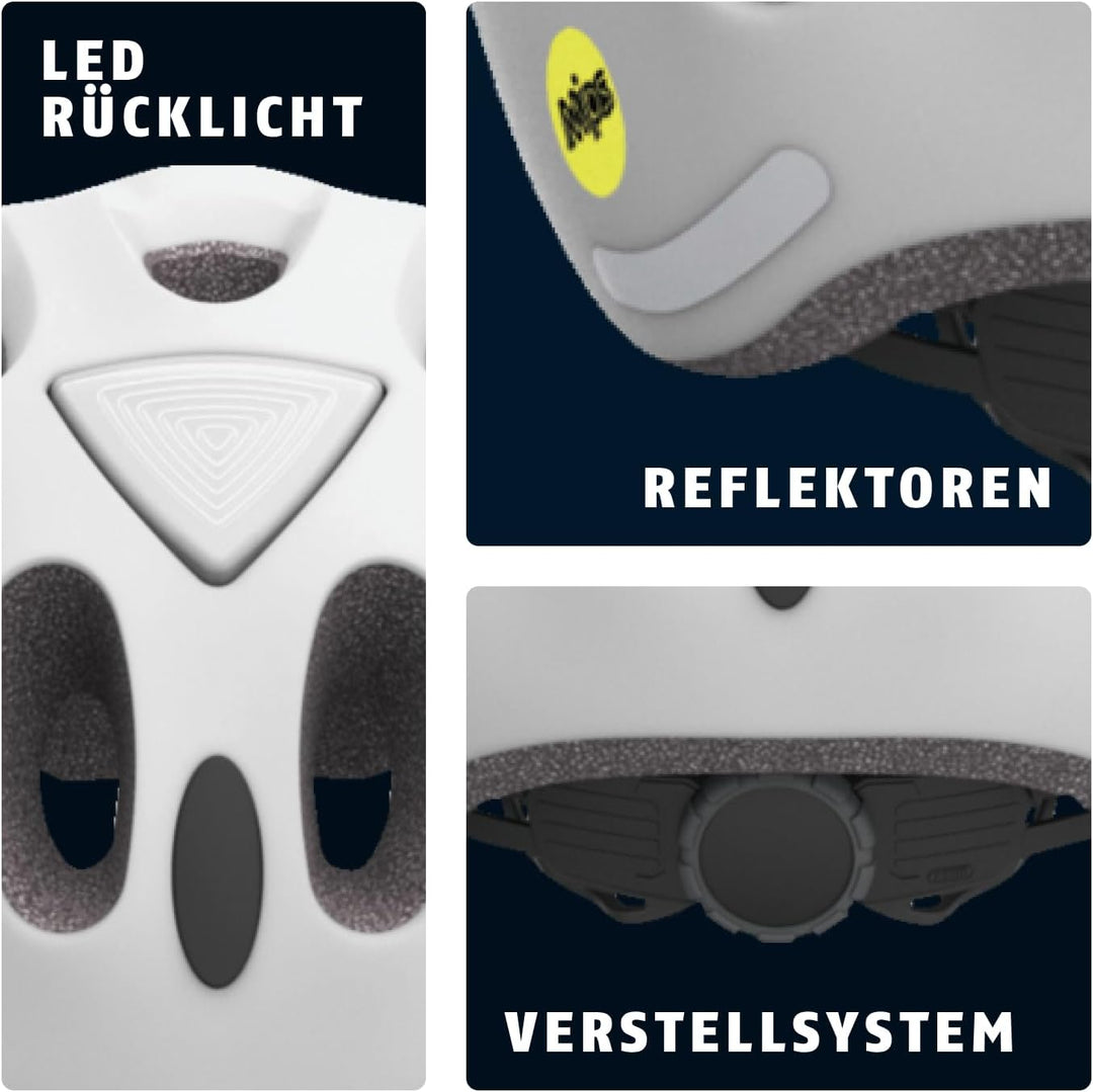 ABUS Kinderhelm Youn-I MIPS - Fahrradhelm mit Licht, Reflektoren und Aufprallschutz (MIPS) - für Mäd