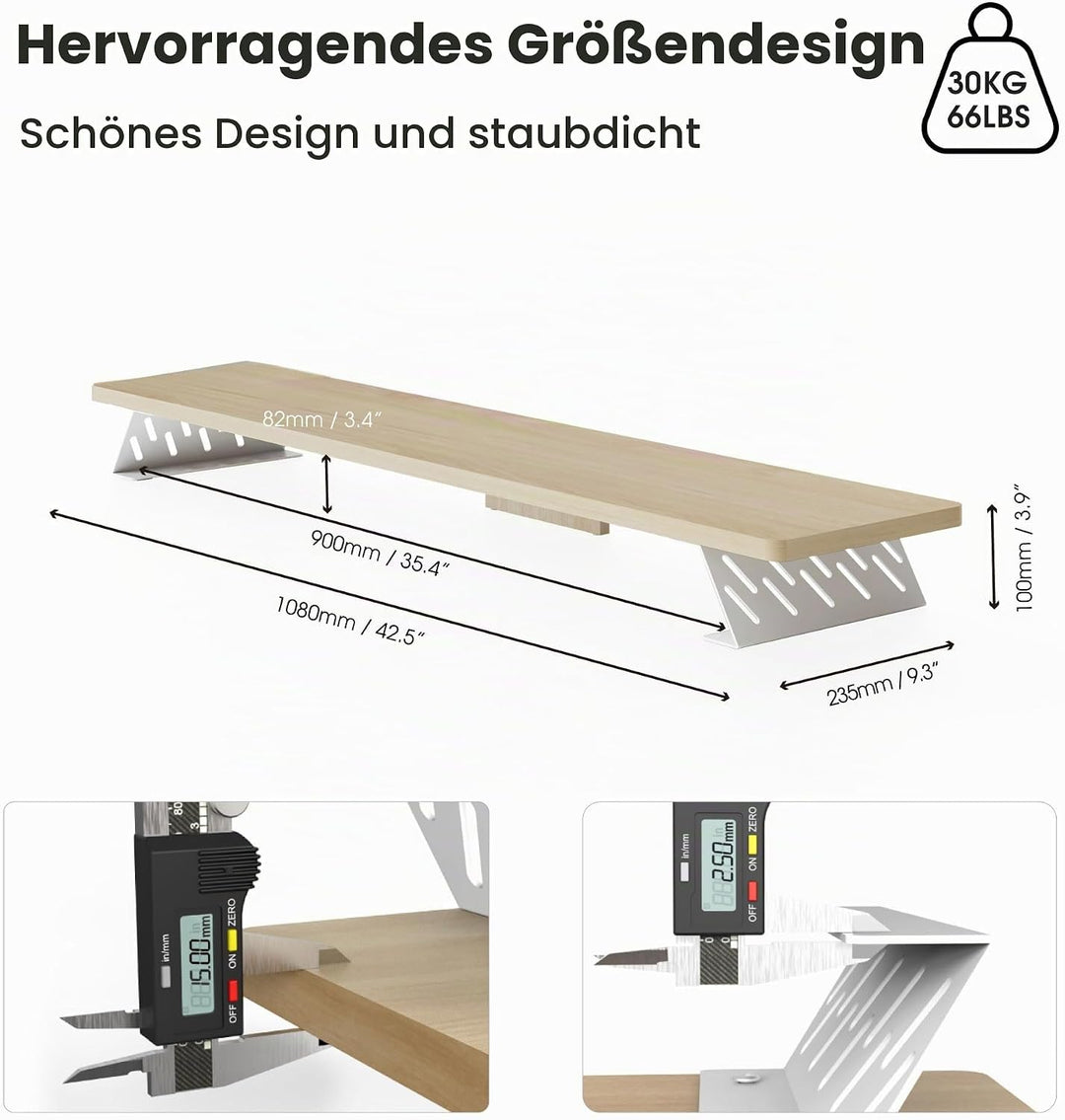 Fenge Dual Monitorständer mit Modernen Metallfüssen Multifunktionaler Bildschirmständer für Computer