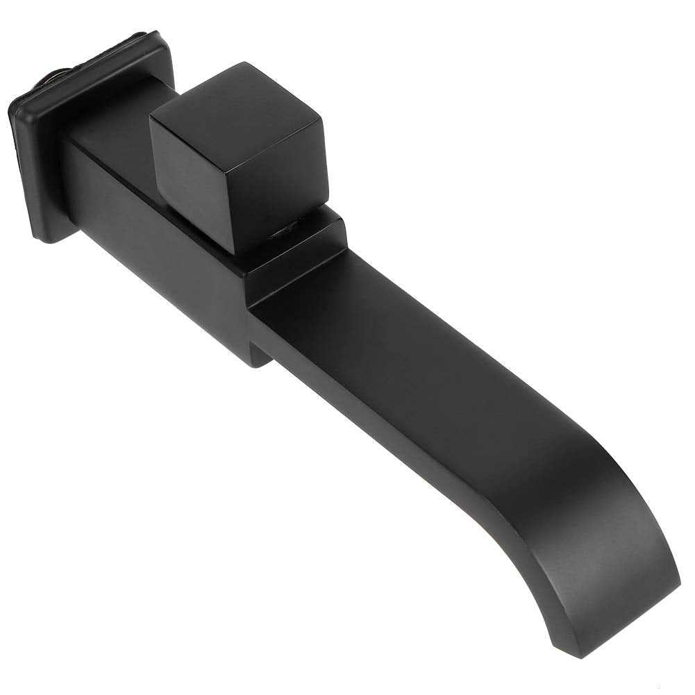 Wandarmatur, Mattschwarz, Kaltwasserhahn, Waschtischarmatur, Wasserhahn, Messing G1 / 2 für Küche, B