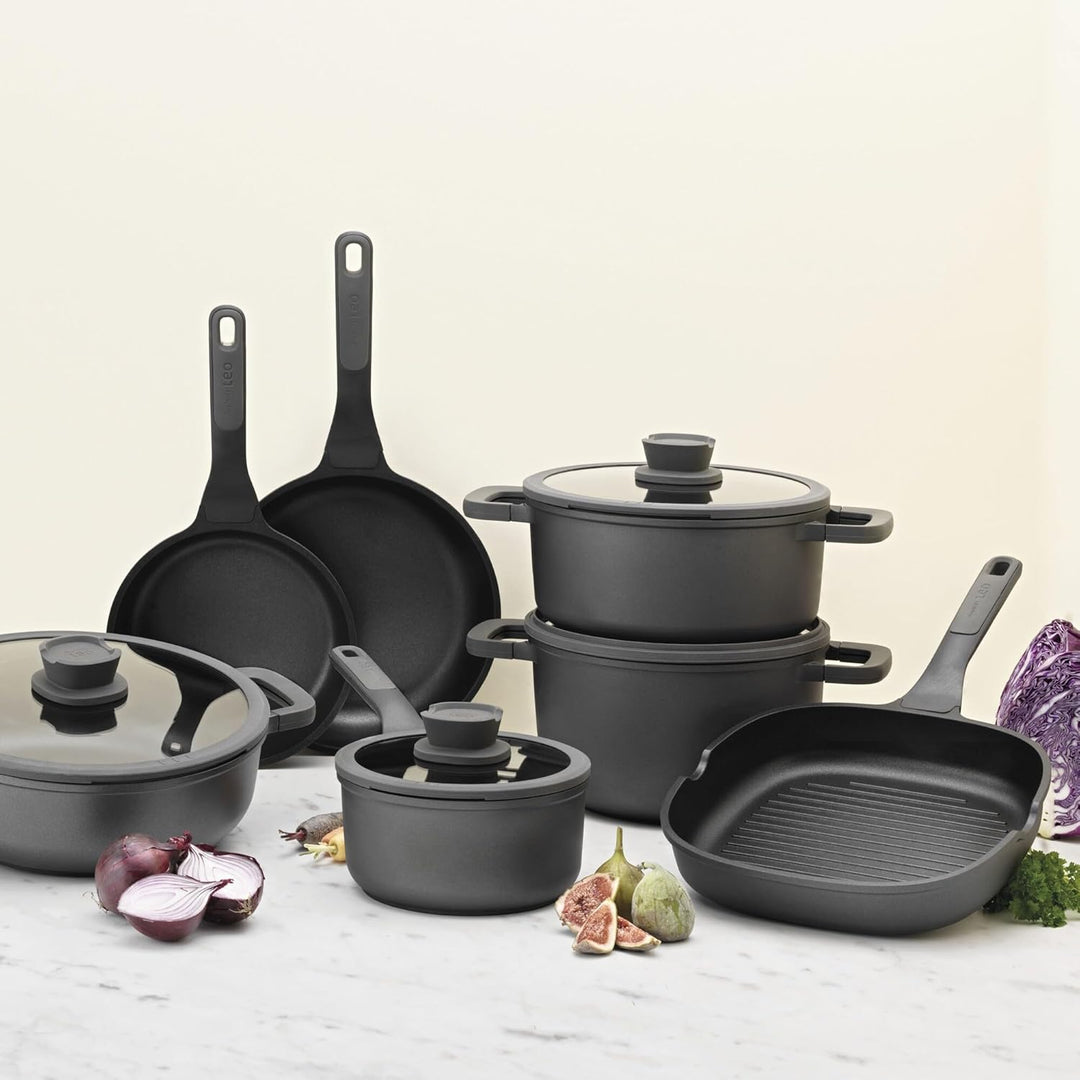 BergHOFF Leo Stone+ Antihaft-Kochtopf (18cm) - Topf induktion - Stielkasserole mit Deckel - Topf gro