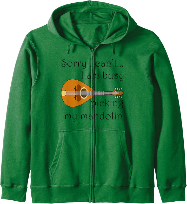 Picking my Mandolin Musiker Bluegrass Musik Kapuzenjacke