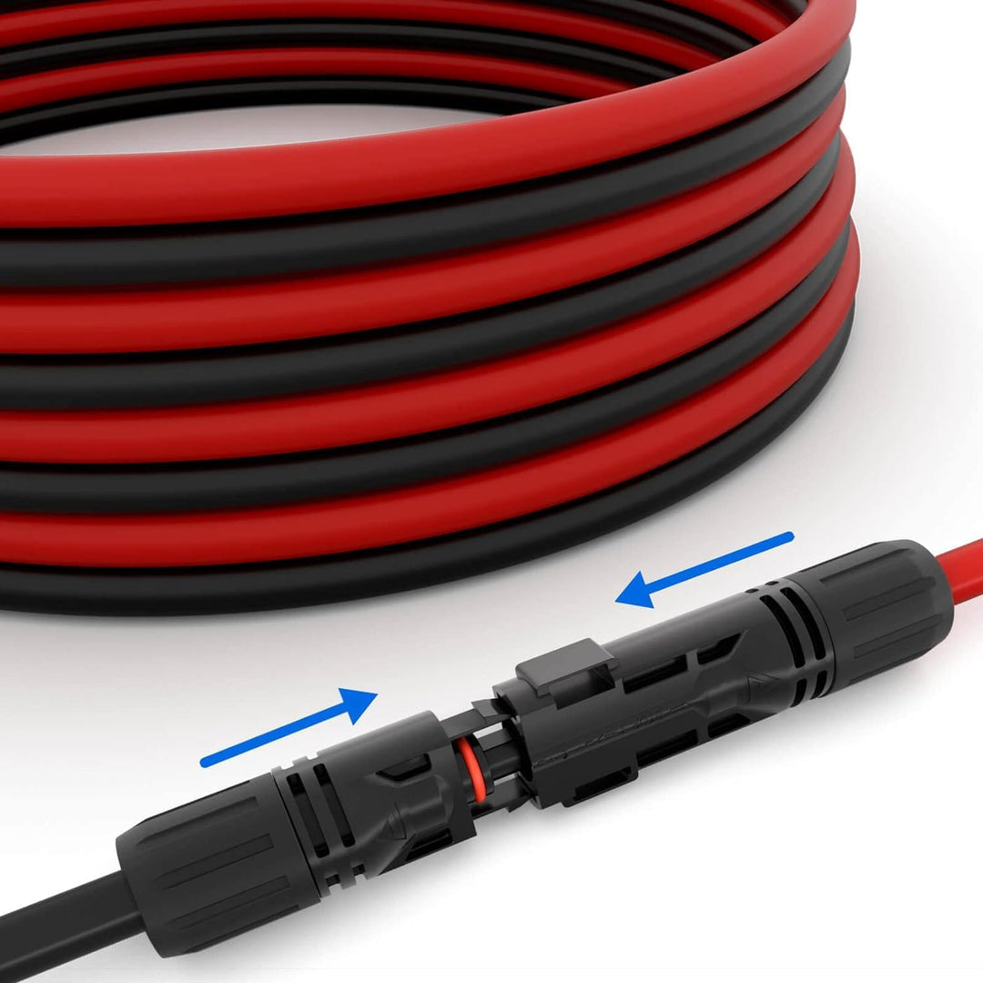 hb-digital Solarkabel Verlängerung 6mm² PV Kabel Solar Verlängerungskabel mit Steckern und Buchsen R